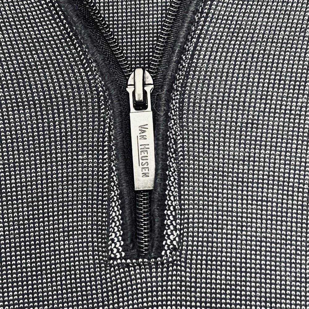 Van Heusen Studio Men's XL Slim Fit Long Sleeve Polo Shirt Gray Cotton/Poly - Picture 5 of 9